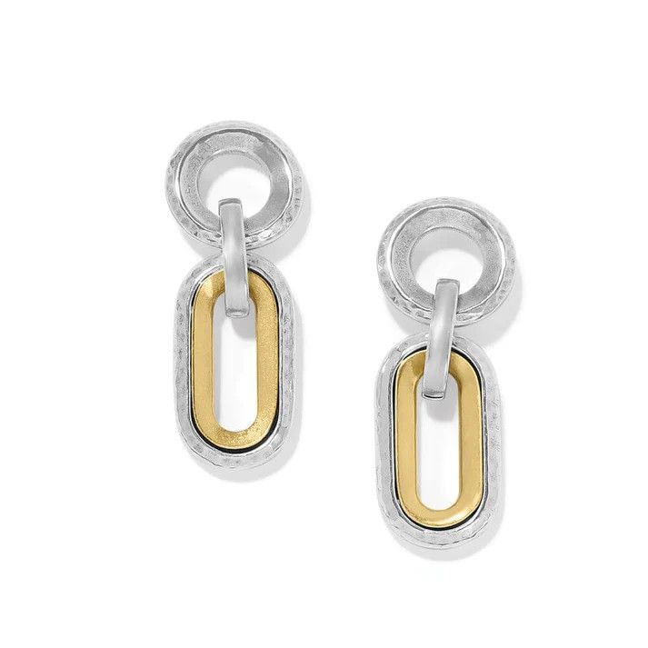 Ferrara Medici Two Tone Link Post Drop Earrings