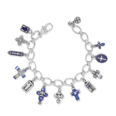 Unity Cross Blue Charm Bracelet