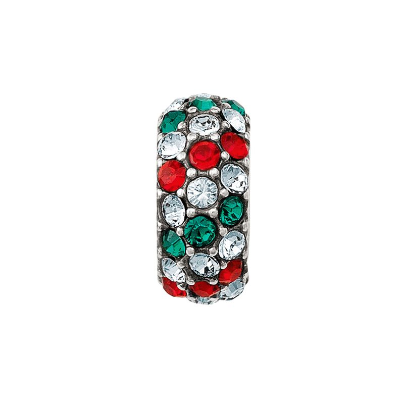 Red/Green/Clear Glitter Spacer Bead