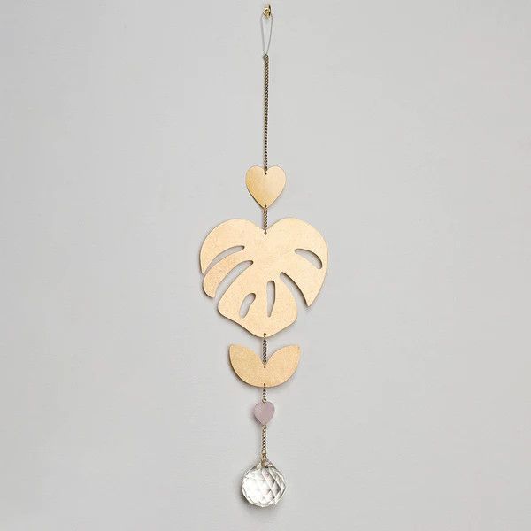 Suncatcher- Monstera Leaf/ Rose Quartz