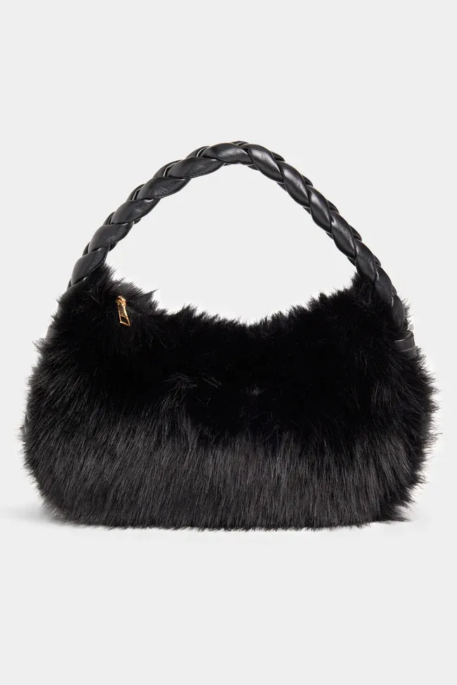 Gia Faux Fur Mini Tote, Color: Black