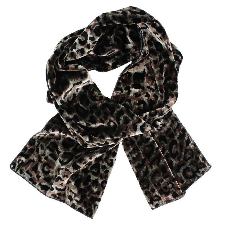 Burnout Velvet Scarf Leopard