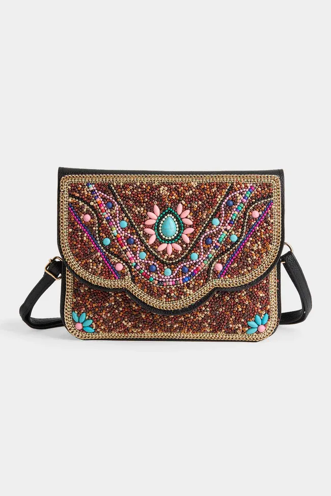 Artisan Beaded Envelope Crossbody