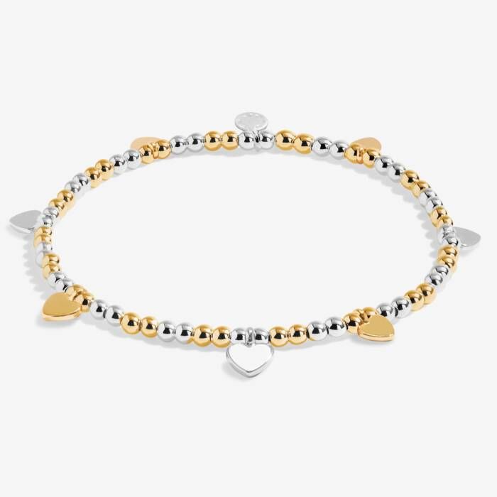 Bracelet Bar Hearts Silver &amp; Gold Tone