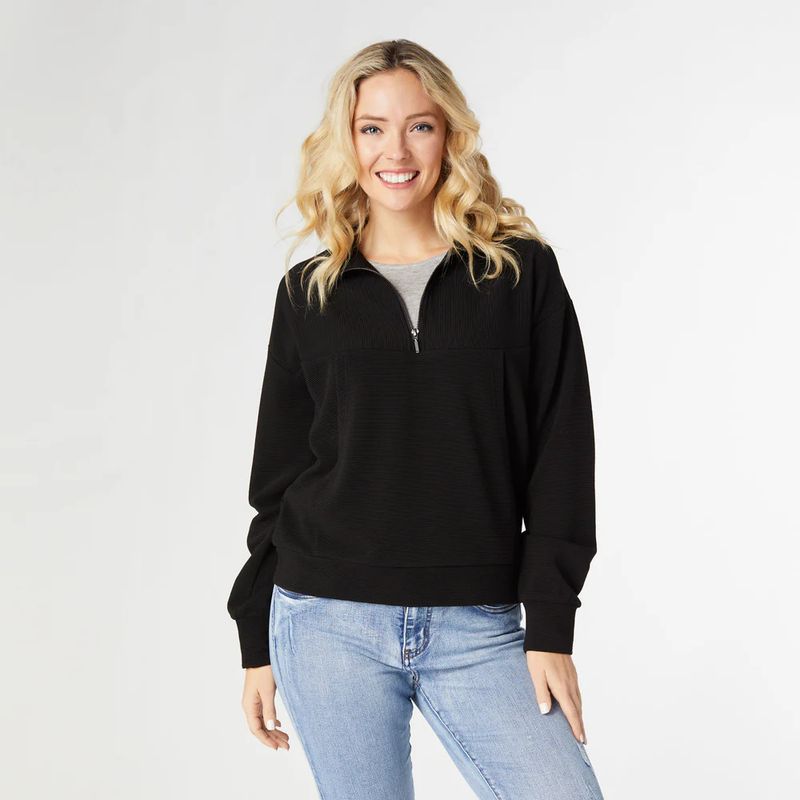 Lyla Half-Zip Top w/Side Pockets