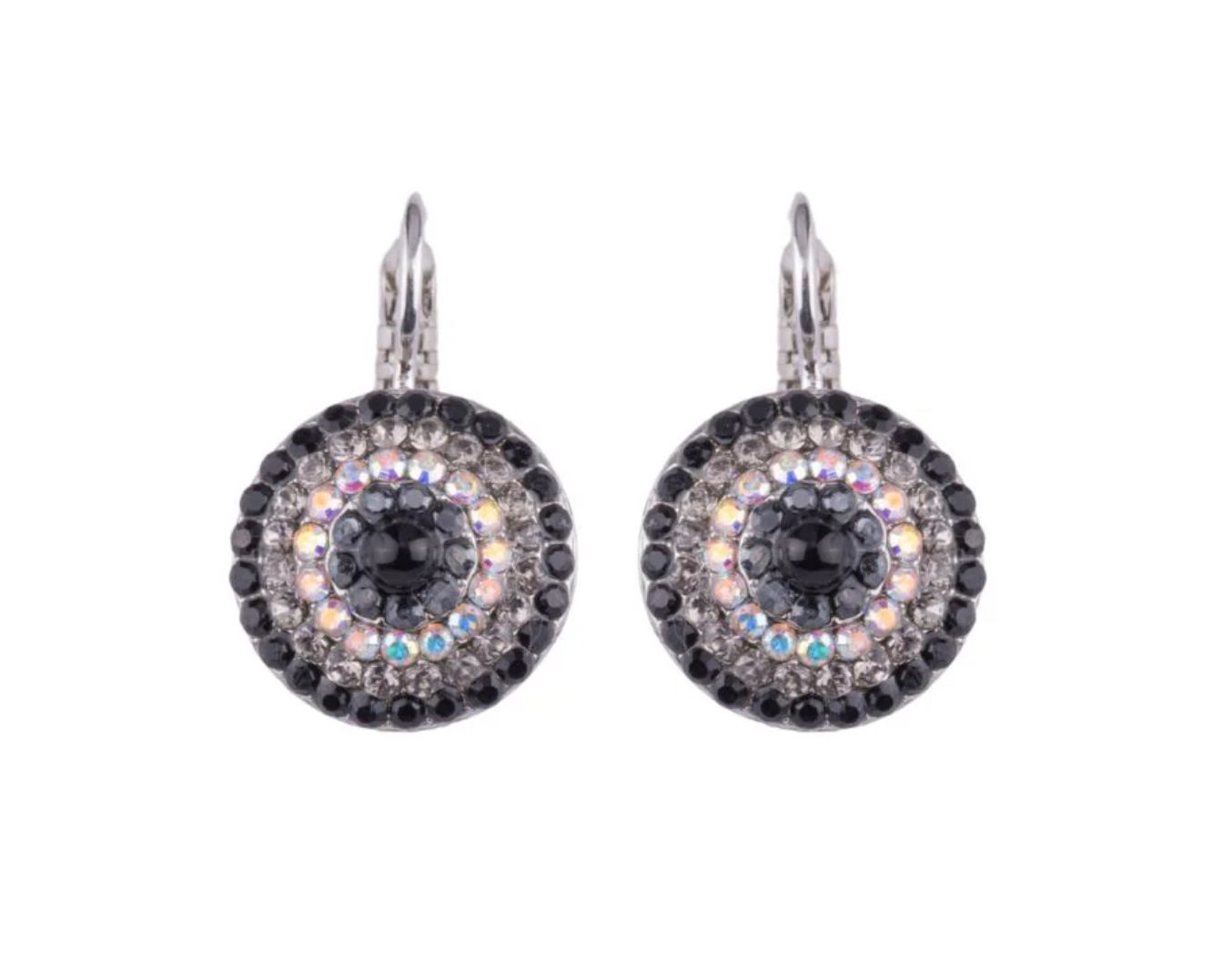 Extra Luxurious Pavé Leverback Earrings in "Tuxedo"