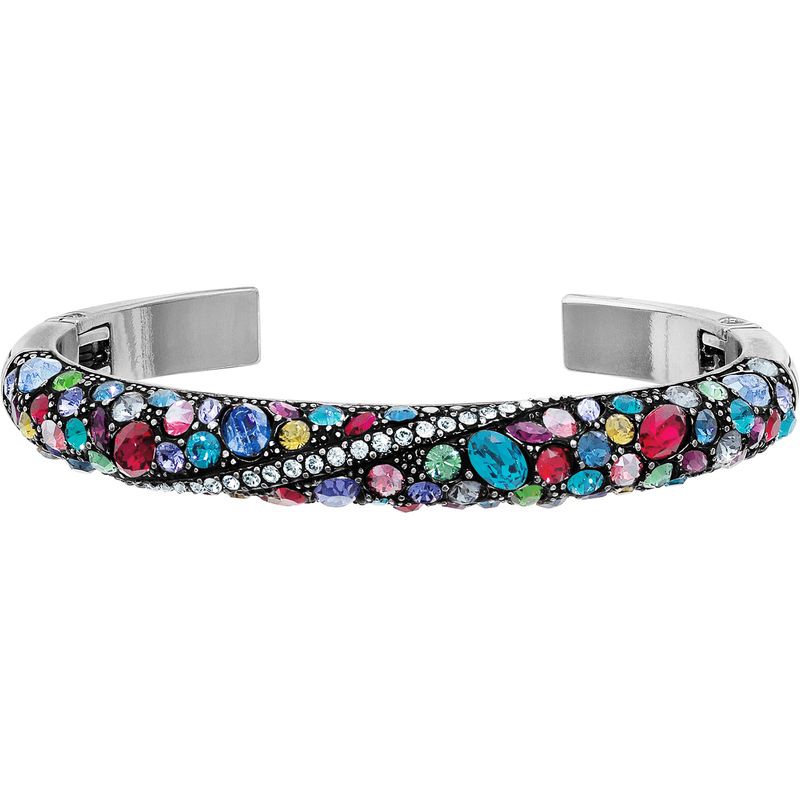 Trust Your Journey Double Hinged Bangle Silver-Multi