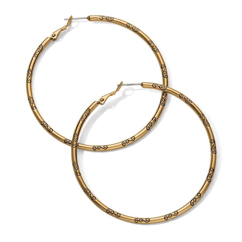 Grande Gold Hoop Charm Earrings