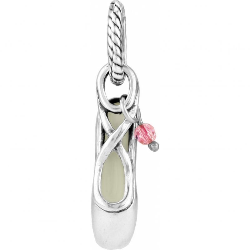 Ballet Shoe Charm Silver-Pink
