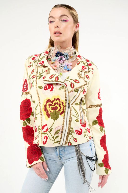 Carmen Embroidered Rose Jacket