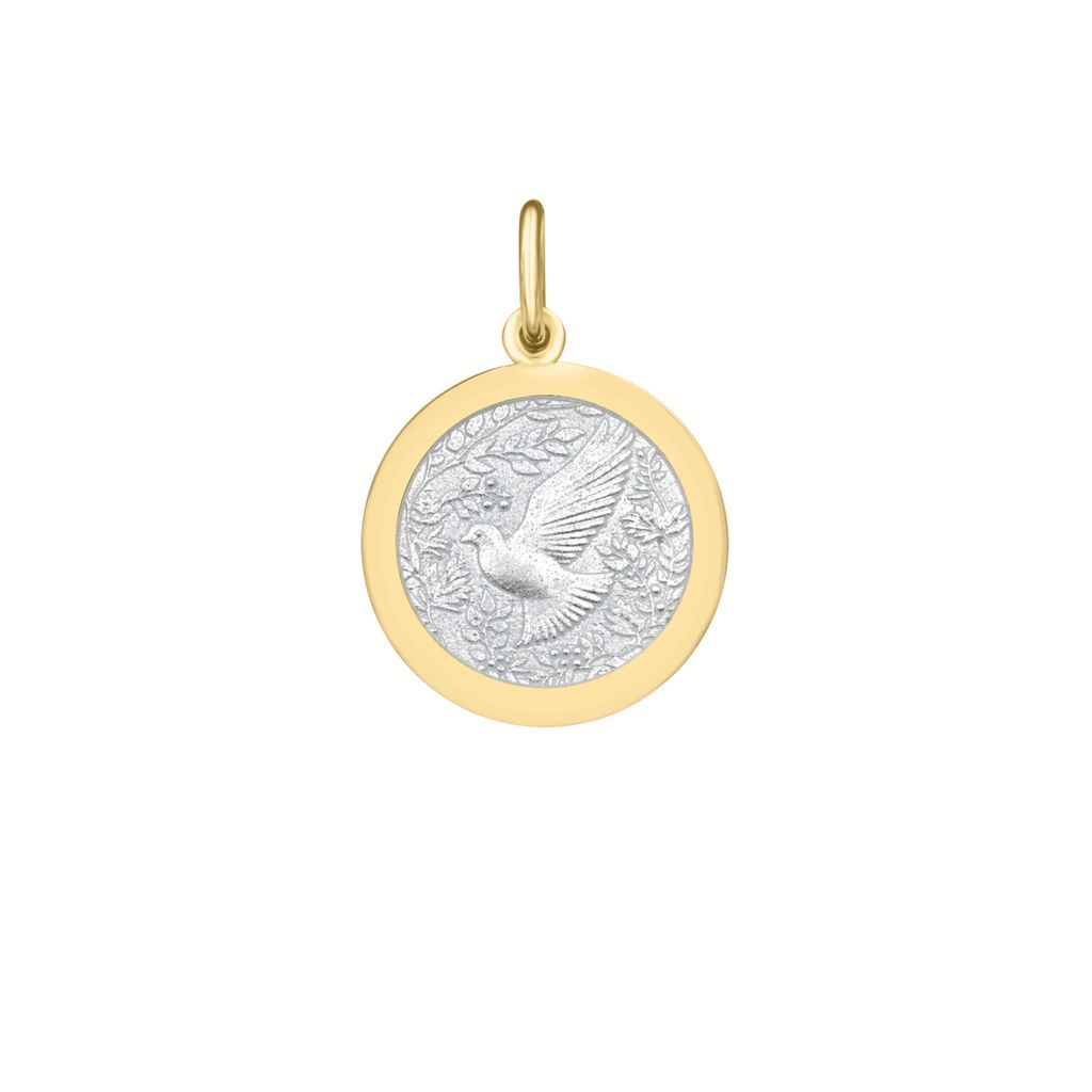 Dove Pendant, Color: 15mm, Size: Gold/Gray Pearl