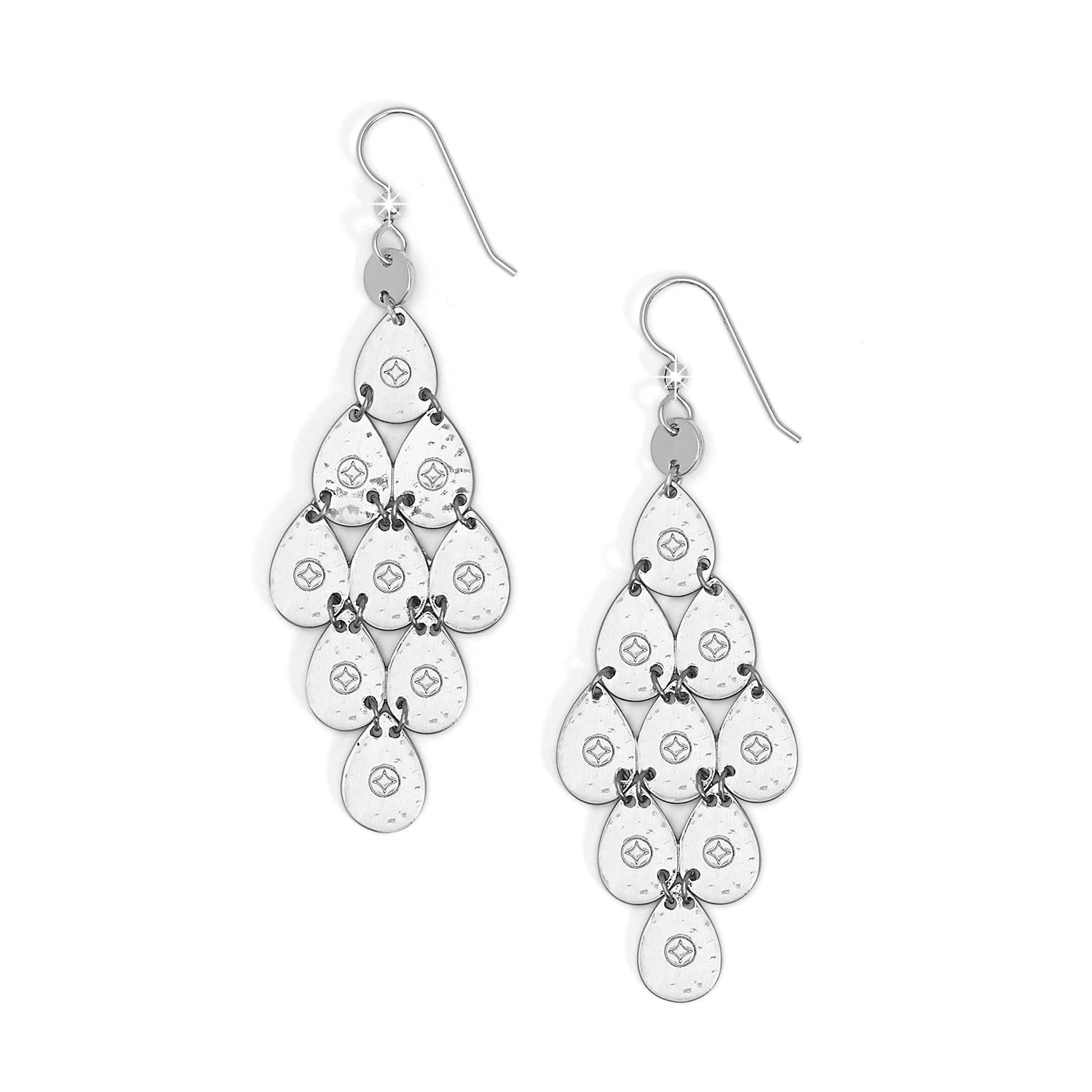 Palm Canyon Teardrop Silver French Wire Earrings