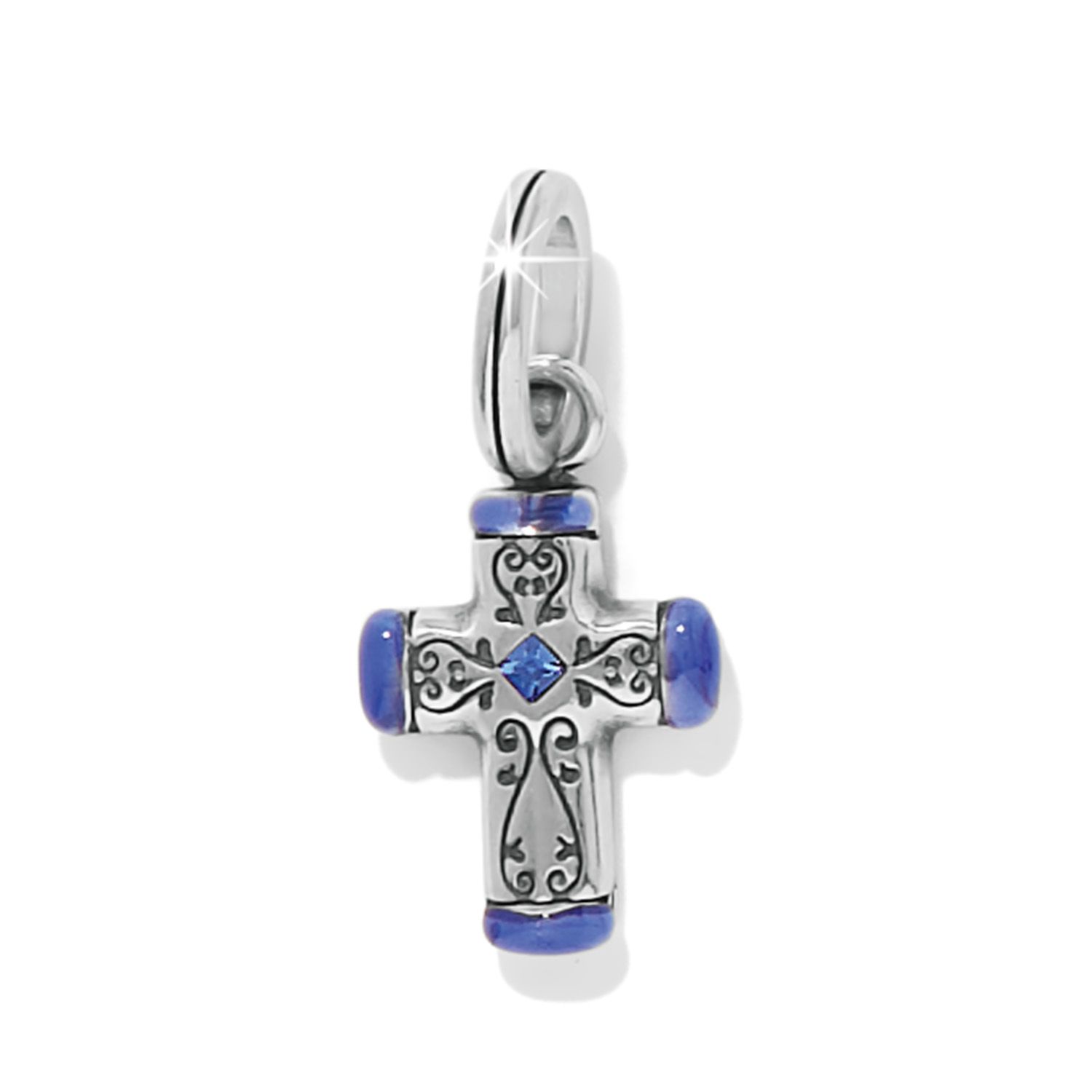 Venezia Cross Silver Blue Charm