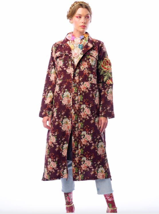 Vintage Burgundy Cara Delvinge Coat