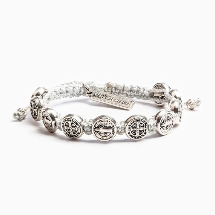 Silver Benedictine Blessing Bracelet Metallic Silver