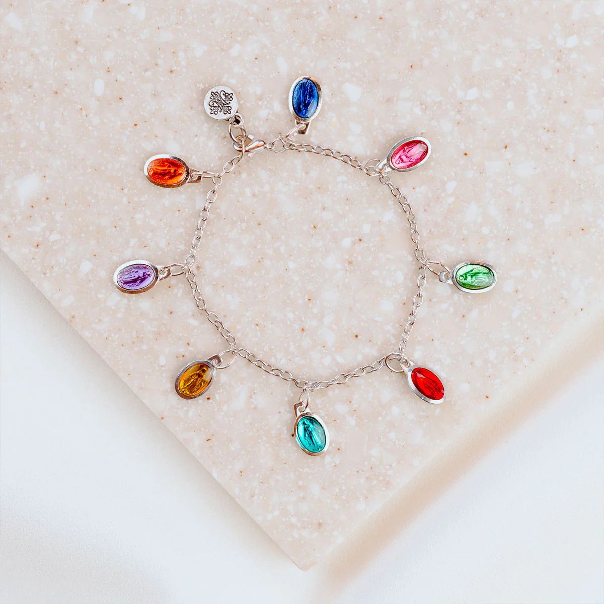Miraculous Medals Multi Color Bracelet - Silver
