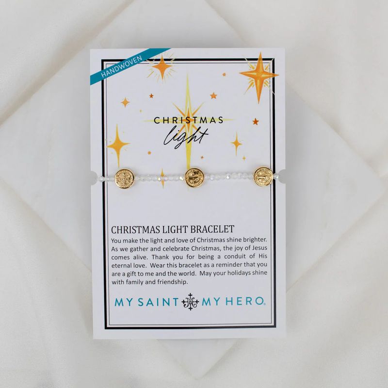 Christmas Light Bracelet Crystal / Gold Benedict Medals