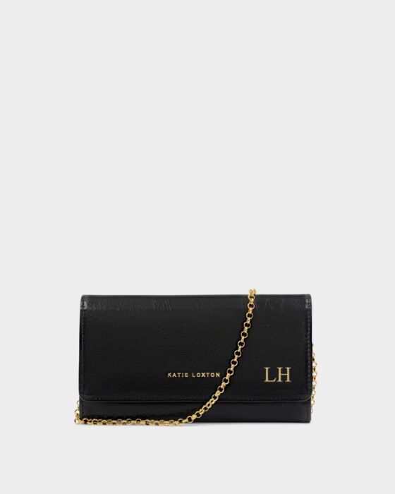 Zea Patent Crackle Crossbody Bag Black