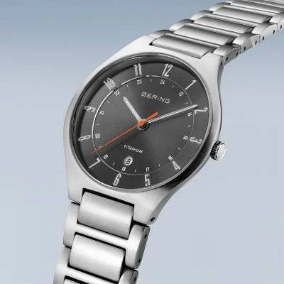 Bering Men&#39;s Watch Titanium Brushed Silver