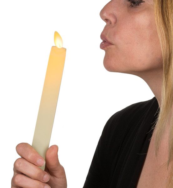 Led Resin Taper Candles Ivory 2 Pack