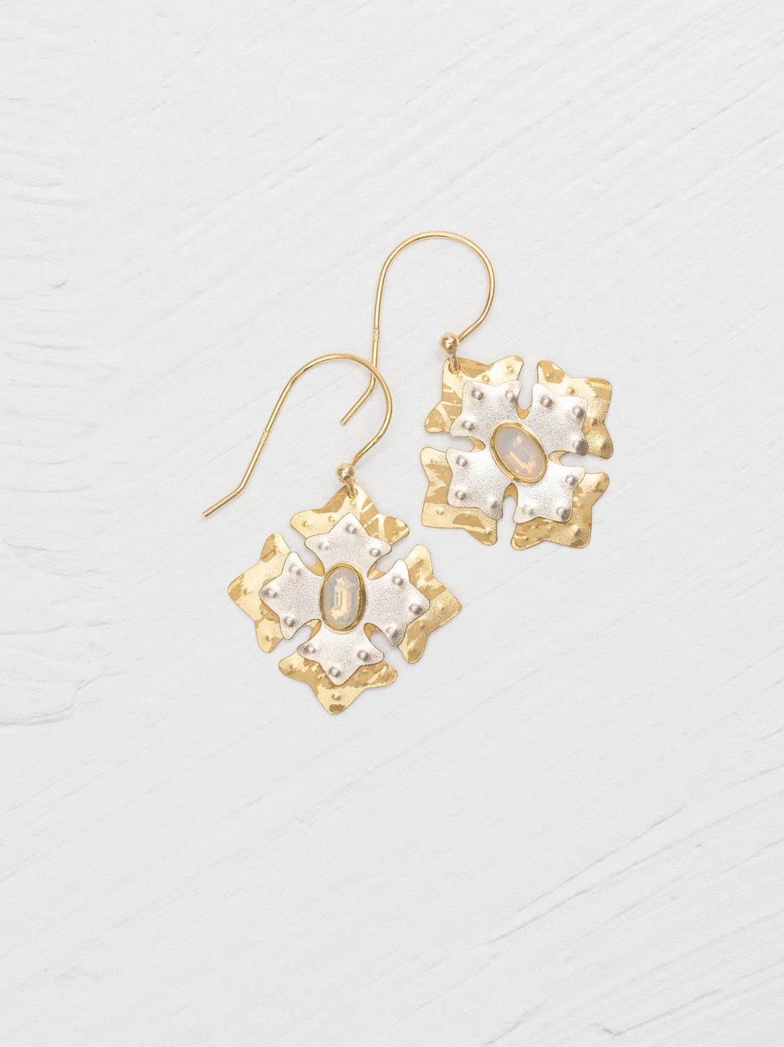 Elizabeth Medallion Earrings: Opal