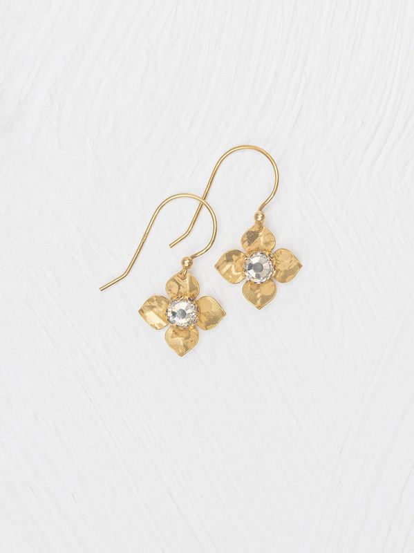 Petite Fleur Earrings: Gold