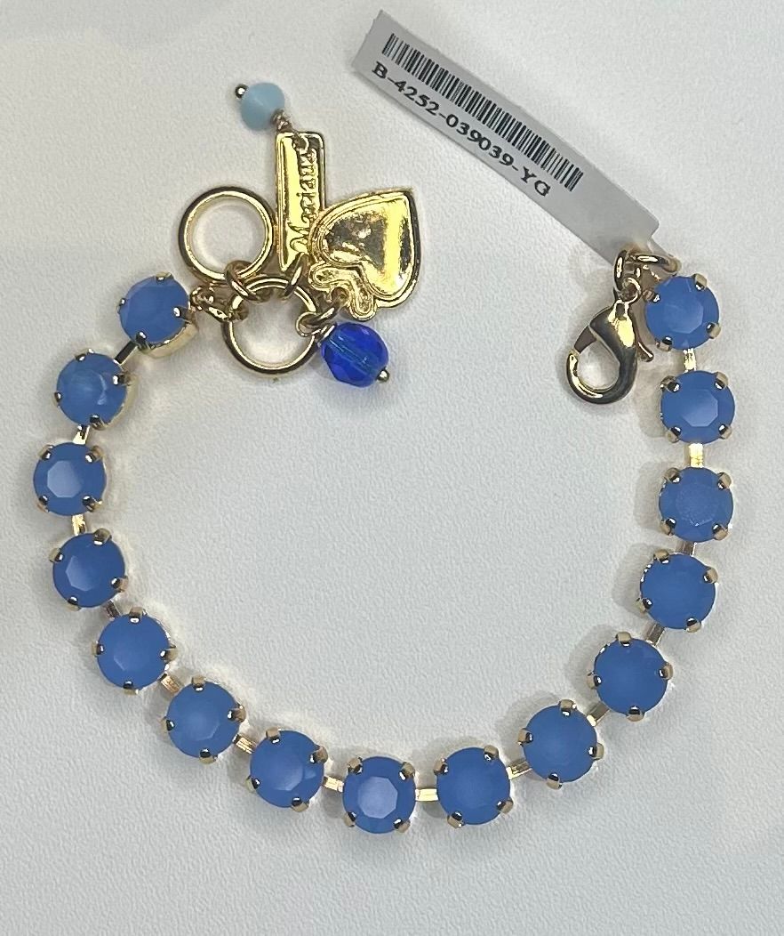 Mariana Medium Cornflower Blue Bracelet  Gold