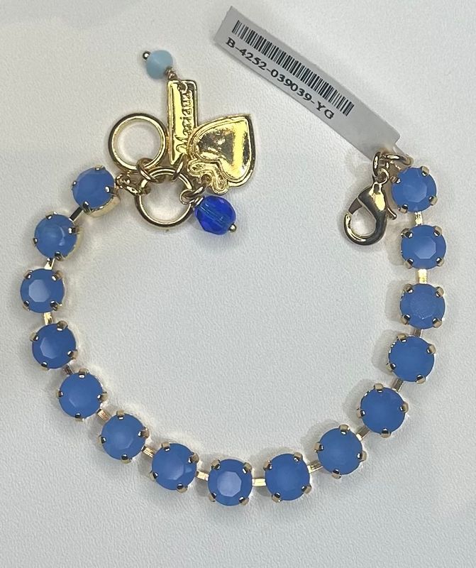 Mariana Medium Cornflower Blue Bracelet  Gold