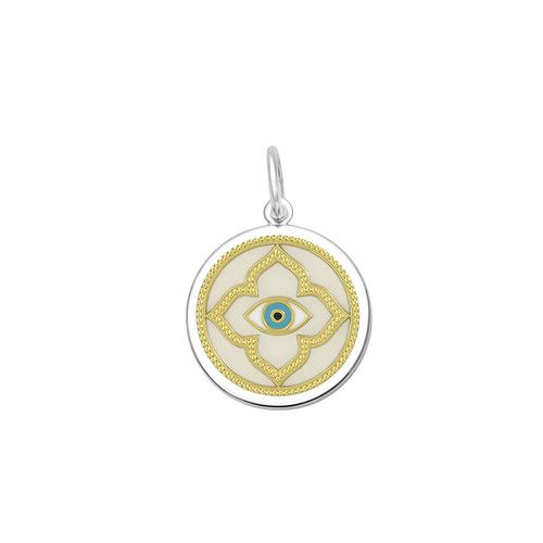 Evil Eye Pendant, Color: Gold Ivory, Size: 19mm