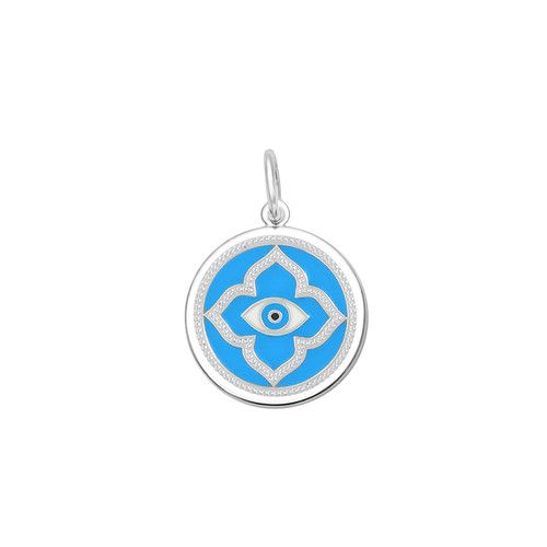 Evil Eye Pendant, Color: Silver Turquoise, Size: 19mm