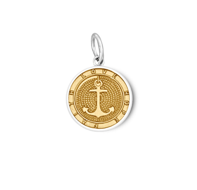 Anchor Pendant Mixed, Color: Gold Vermeil, Size: 15mm