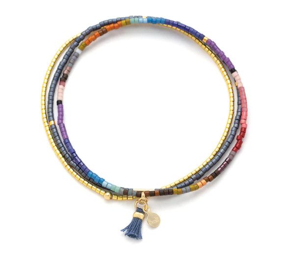 Chromacolor Miyuki Bracelet Trio, Color: Dark Multi Gold