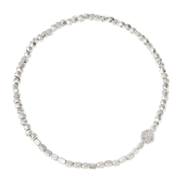 Mini Metal Stacking Bracelet, Color: Silver