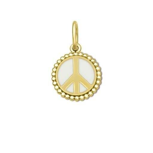 Peace Sign Pendant, Color: Gold Alpine White, Size: 15mm