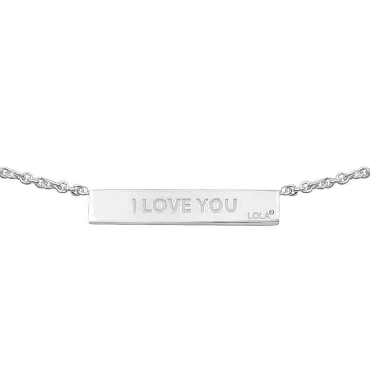 Love Code 1-4-3 Necklace Silver Bar Small