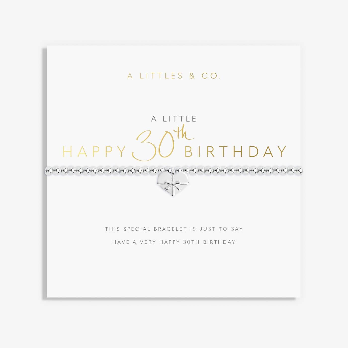 A Little Happy 30th Birthday Bracelet Silver