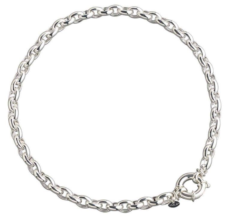 Large Necklace Silver Rolo 18" 9mm
