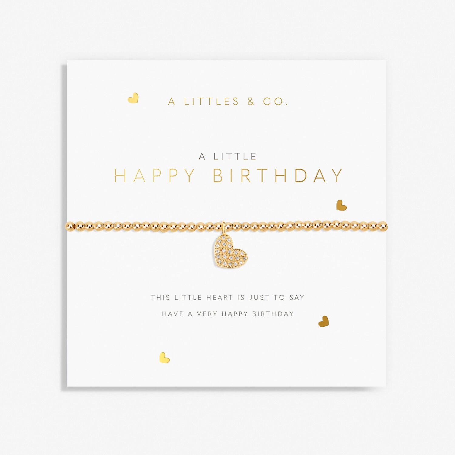 A Little Happy Birthday Gold Single Heart