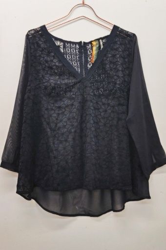 Zepplin Blouse, Color: Black, Size: S