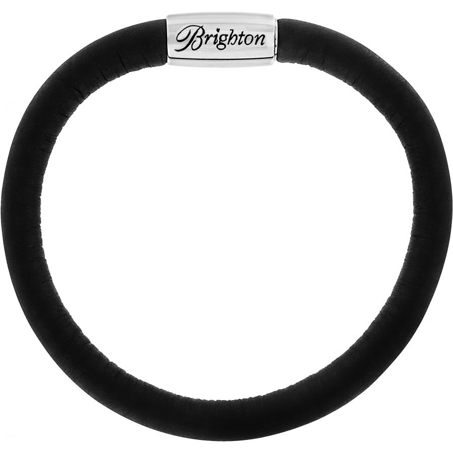 Woodstock Single Leather Bracelet, Color: Black, Size: S/M