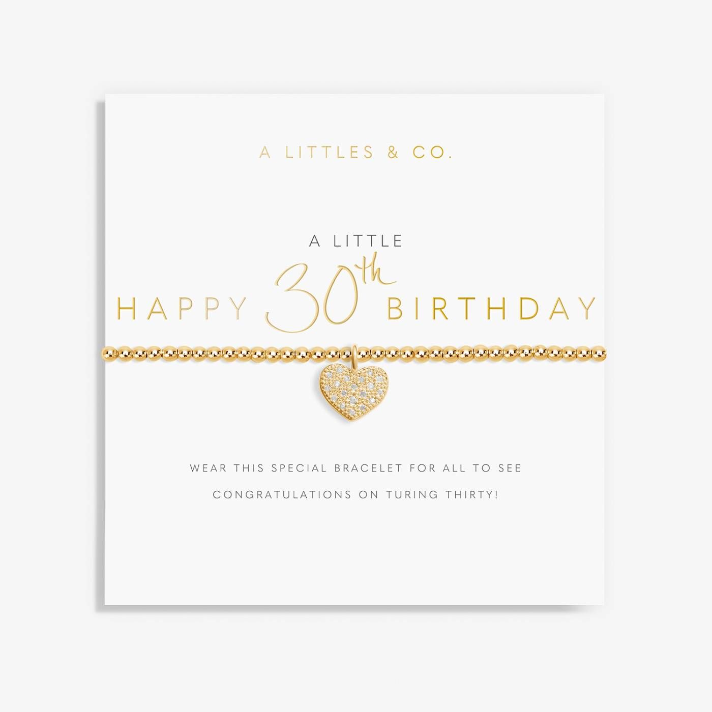 A Little Happy 30th Birthday Bracelet Gold