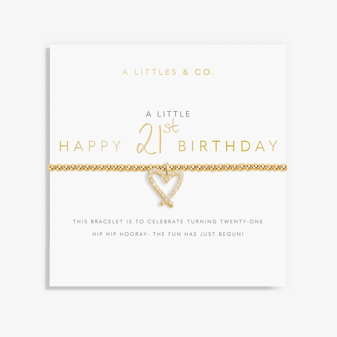 A Little Happy 21st Birthday Bracelet Gold