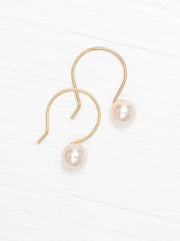 Julianna Pearl Drop Earrings Gold