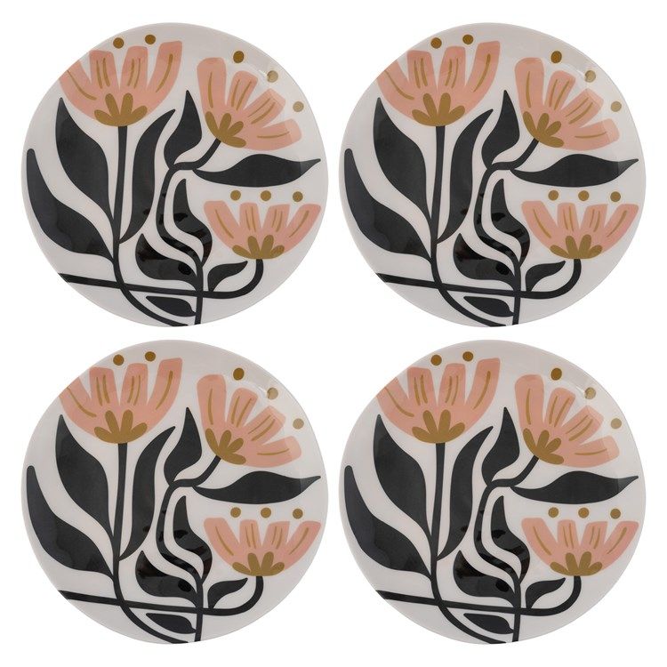 Melamine Salad Plates Mod Floral (4)