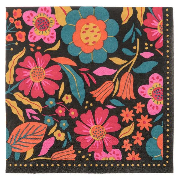 Luncheon Paper Napkins Retro Floral