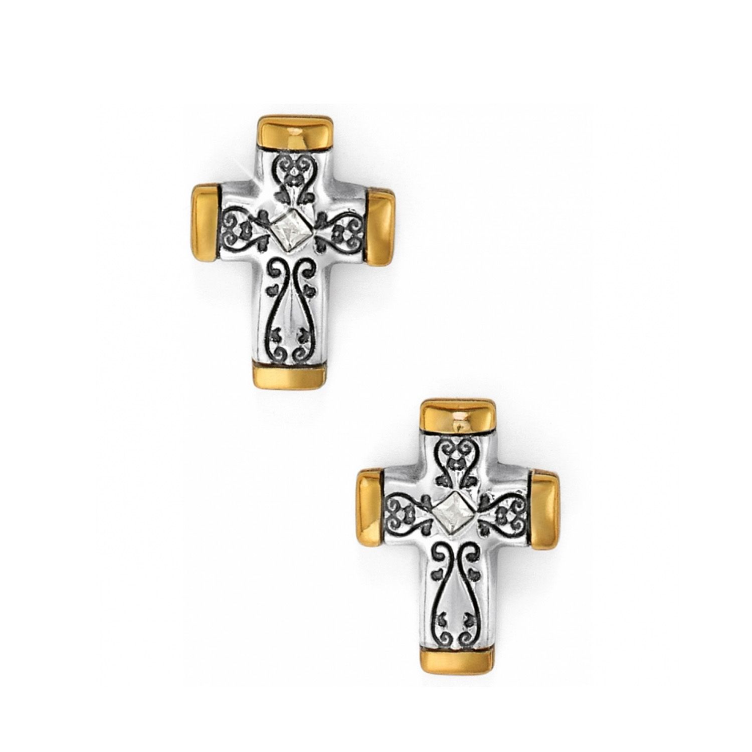 Venezia Cross Post Earrings Silver/Gold