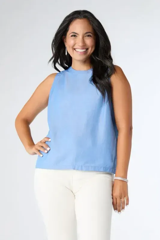 Carey Tank w/Black Button Detail