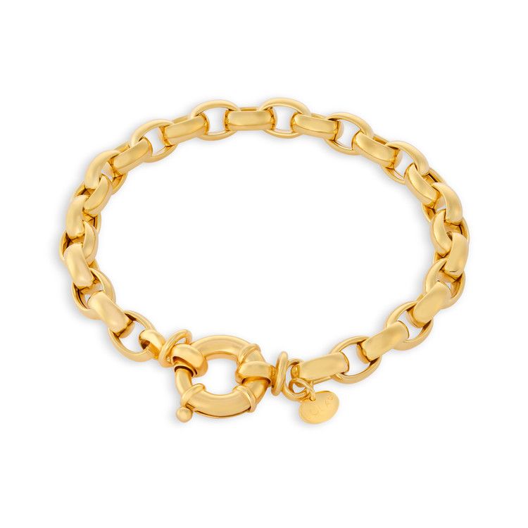 Rolo Bracelet Gold 7mm, Size: 7"