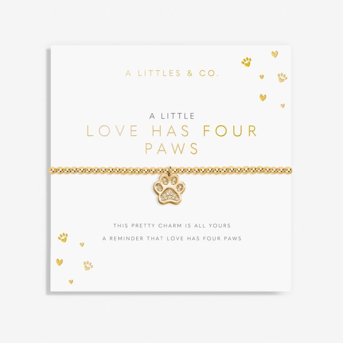 A Little Love Has Four Paws Bracelet Gold