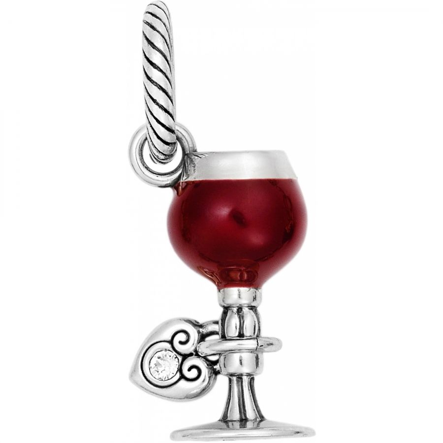 I Love Wine Glass Charm